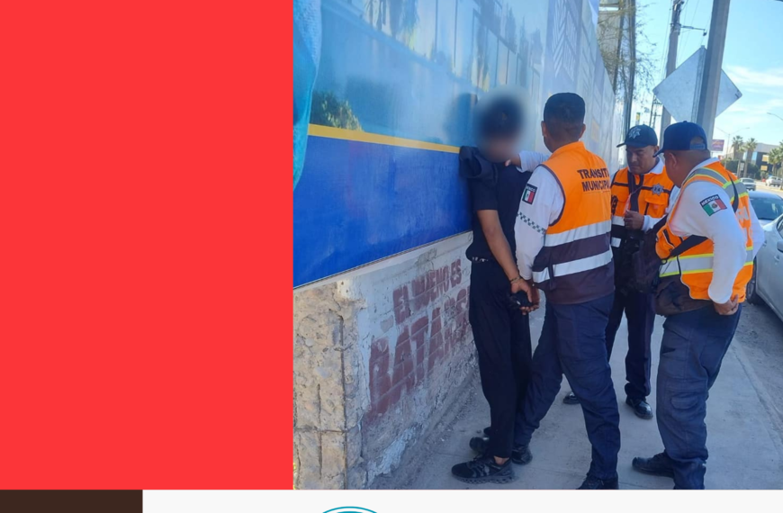 Agentes de Vialidad de Torreón frustran asalto y detienen a sospechoso armado