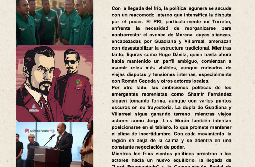 Entre reacomodos y vientos gélidos: el tablero político lagunero
