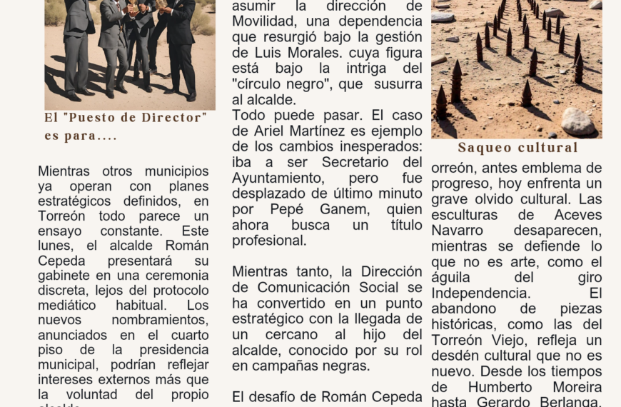 Hoy en El Bastón de Mando: Gabinete reciclado y saqueo cultural