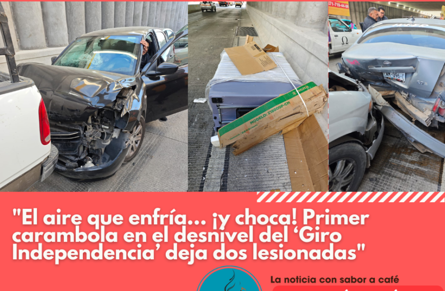 Aparato de aire genera  la primera carambola en el desnivel del “Giro Independencia”: hay  dos  lesionadas