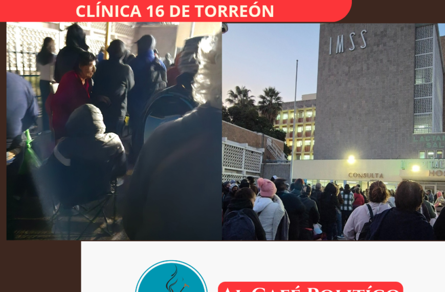 La fila interminable del amanecer en la Clínica 16 del IMSS de Torreón a 7°C