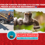 Habrá  baja  presión de agua por  mantenimiento  de bomba. Descubre el sector