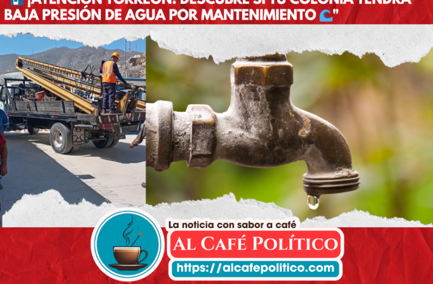 Habrá  baja  presión de agua por  mantenimiento  de bomba. Descubre el sector
