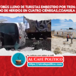 Video tragedia en la carretera 30: Autobús turístico choca con tren en Cuatro Ciénegas»
