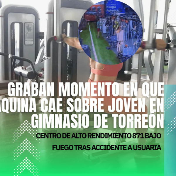 Máquina le cae encima a joven en gimnasio…