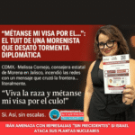 💥 “Métanse mi visa por el…”: el tuit de una morenista que desató tormenta diplomática