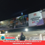 Policía frustra suicidio en la explanada de la Presidencia de Torreón