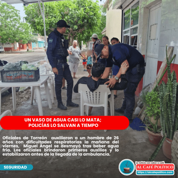 Elementos de la Policía de Torreón auxilian a…