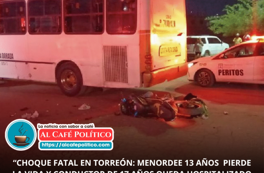 Adolescente de 13 años muere al estrellar su motocicleta contra camión de la Ruta Dorada en Torreón; video exhibe imprudencia