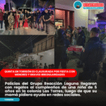 Niña Milagros no estaba sola: policías del Grupo Reacción Laguna le celebran su cumpleaños