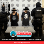 GRT detiene a tres personas por posesión de narcóticos en distintos puntos de Torreón
