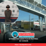 Persecución y detención: hombre causa daños en puente peatonal