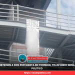 Aseguran a dos implicados en colocación de manta en Torreón