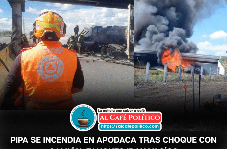 Nuevo accidente con pipa: ahora el incendio fue en Apodaca, sin víctimas mortales