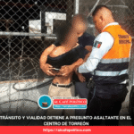 Tránsito frustra robo de celular en cruce de Hidalgo e Ildefonso Fuentes en centro de Torreón