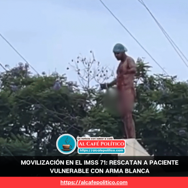Persona desnuda y con arma blanca es rescatada…