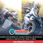 Dos jóvenes pierden la vida tras choque de motos; uno tenía solo 15 años
