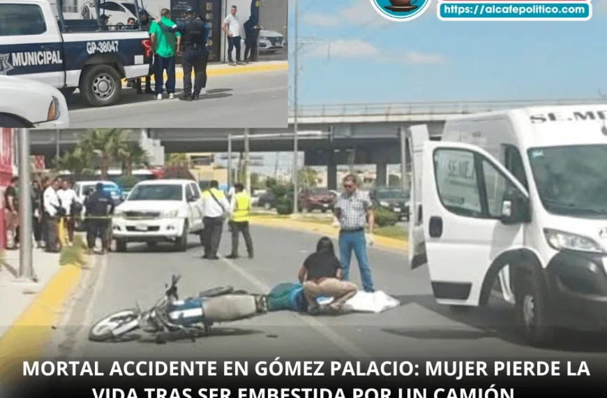 Tragedia en Gómez Palacio: motociclista fallece tras brutal choque con camión de volteo