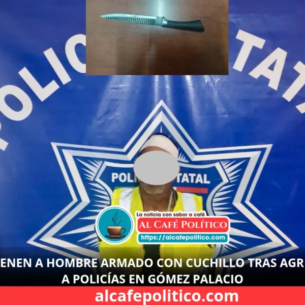 Detienen a hombre armado con cuchillo tras agredir…