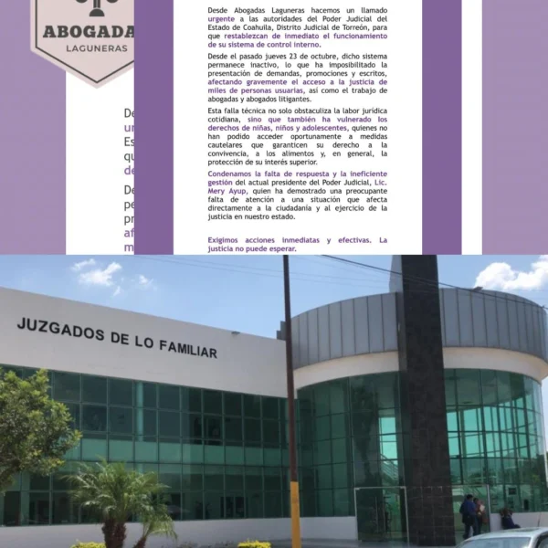 Abogadas Laguneras exige restablecer sistema del Poder Judicial&hellip;