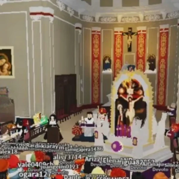 Llevan misas a la generación Z en Roblox