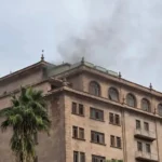 Incendio en el futuro Palacio de Justicia de Torreón; fuego inició en controles del elevador