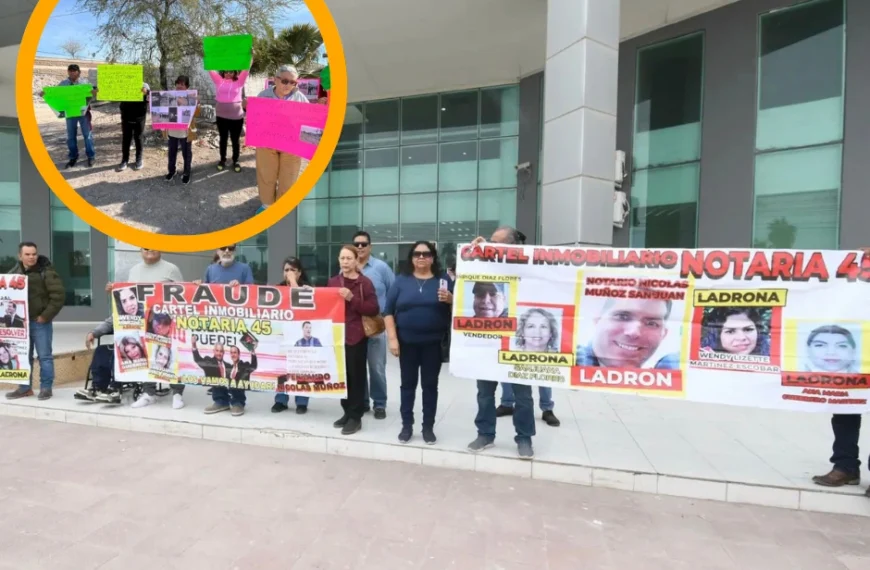 Afectados por fraude de la Notaría 45 protestan en Fiscalía; se suman familias de Mayrán