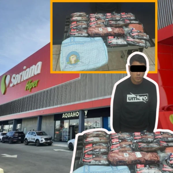 Detienen a joven con carne robada en pañalera&hellip;