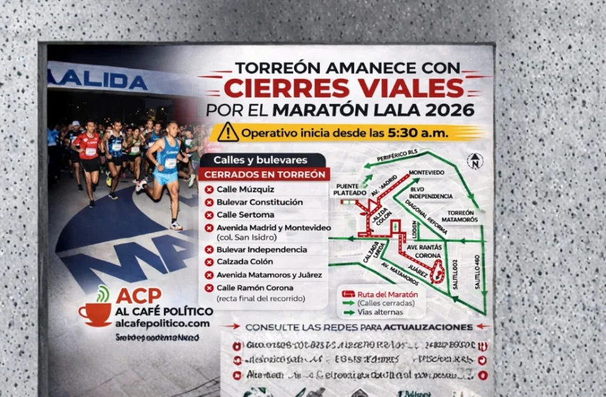 Maratón LALA 2026 provocará cierres masivos en Torreón: consulta el mapa