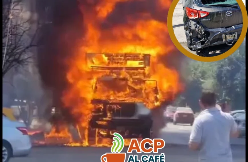 Se prende camión en Gómez Palacio y el fuego no vino solo