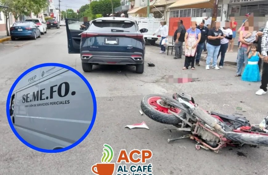 Muere motociclista de 18 años tras choque en Gómez Palacio; otro joven está grave