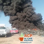 Impactante incendio de llantas moviliza fuerzas militares