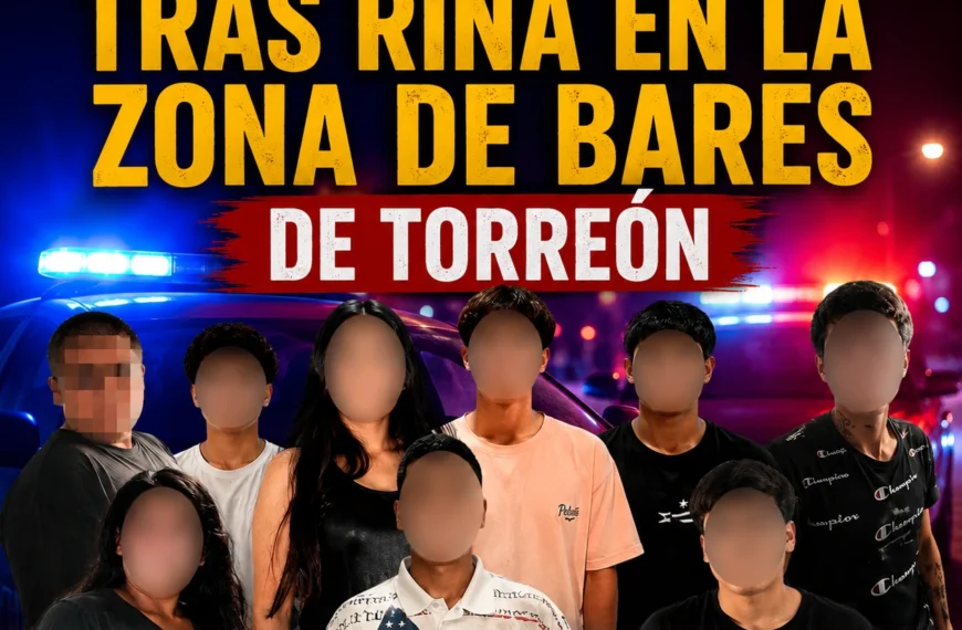 Entre golpes y botellas: arrestan a nueve jóvenes en la zona de bares de Torreón