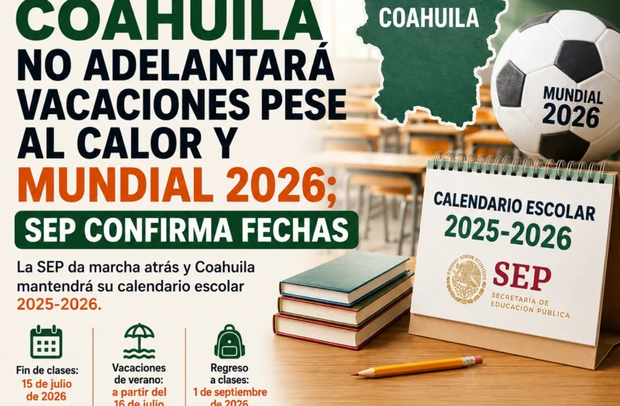 Coahuila no adelantará vacaciones pese al calor y Mundial 2026; SEP confirma fechas