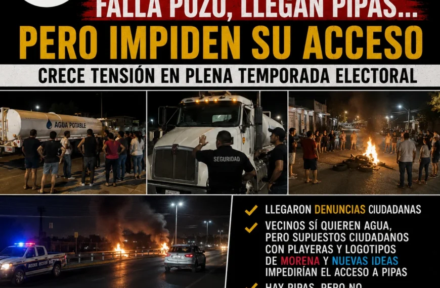 Torreón: falla pozo, llegan pipas… pero impiden acceso en plena campaña
