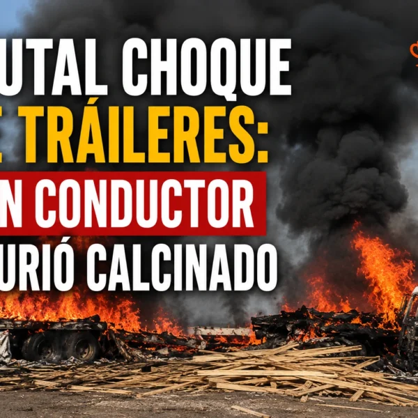 Muere chofer calcinado tras choque frontal de tráileres&hellip;