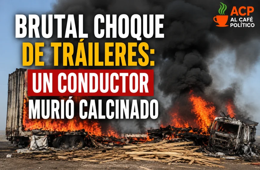 Muere chofer calcinado tras choque frontal de tráileres en Mapimí
