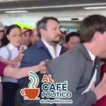 Empujones y tensión en aeropuerto de Chihuahua por visita de Morena