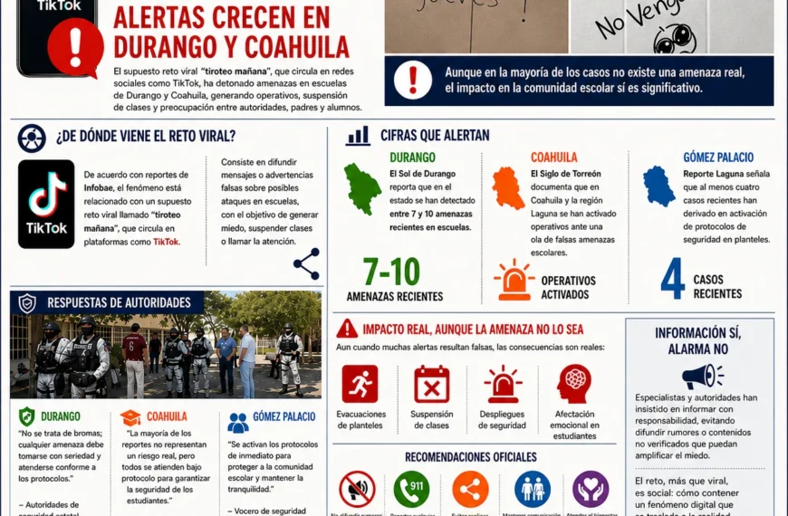 De reto viral a alerta real: hasta 10 amenazas en escuelas de La Laguna