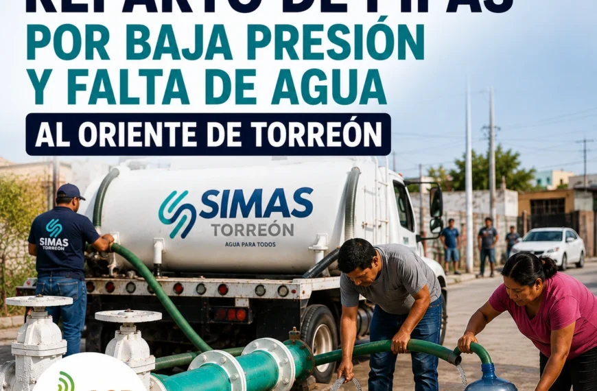 SIMAS Torreón confirma falla en bomba83; estas son las colonias afectadas