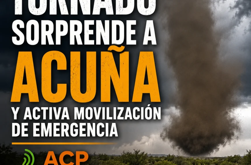 Tornado sorprende a Acuña y activa movilización de emergencia