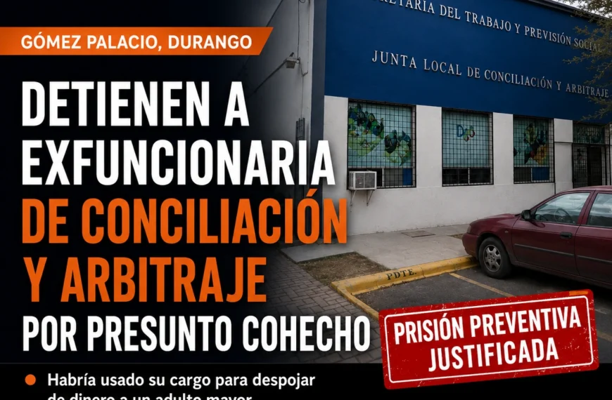 Gómez Palacio: exservidora pública es detenida por presunto acto de corrupción