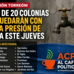 Prepárate: anuncian baja presión de agua en Torreón por mantenimiento de infraestructura federal