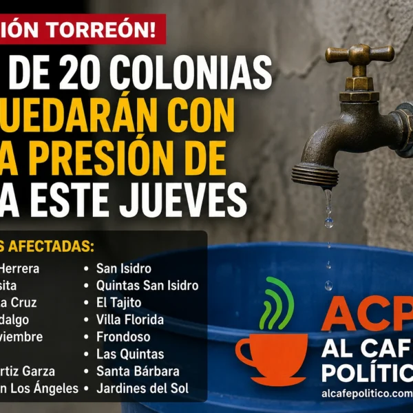 Prepárate: anuncian baja presión de agua en Torreón&hellip;