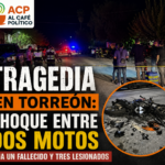 Fatal choque entre dos motos en Torreón termina con un muerto y tres heridos graves