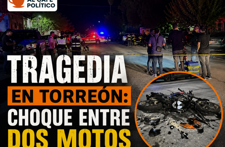 Fatal choque entre dos motos en Torreón termina con un muerto y tres heridos graves