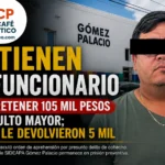 Cae exfuncionario acusado de retener 105 mil pesos a adulto mayor en Gómez Palacio