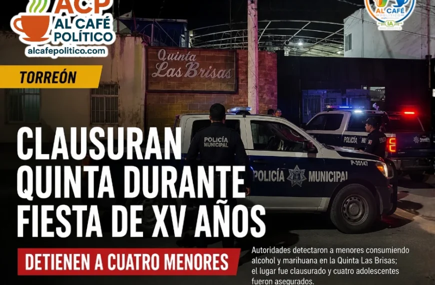 Clausuran quinta en Torreón tras detectar a menores consumiendo alcohol y marihuana