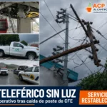 Barda colapsa, cae poste y deja sin servicio al Teleférico de Torreón