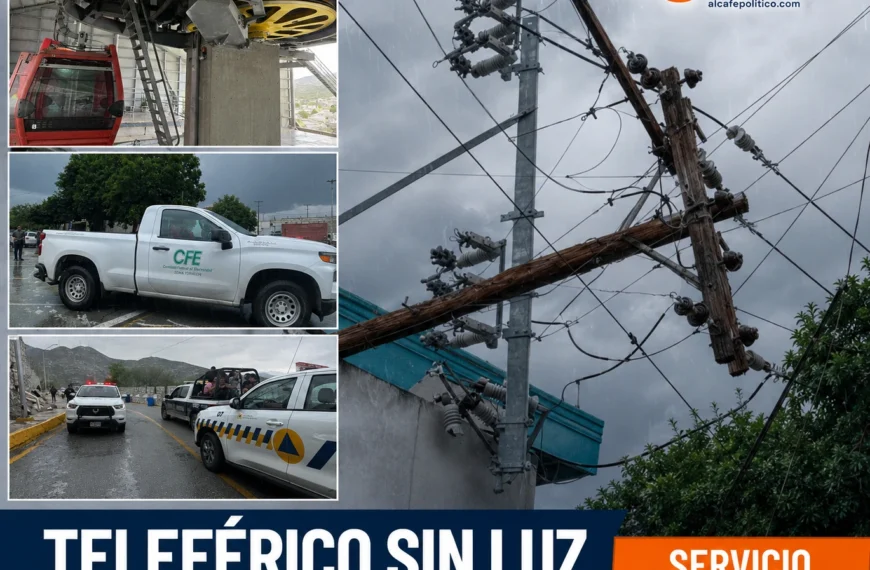 Barda colapsa, cae poste y deja sin servicio al Teleférico de Torreón